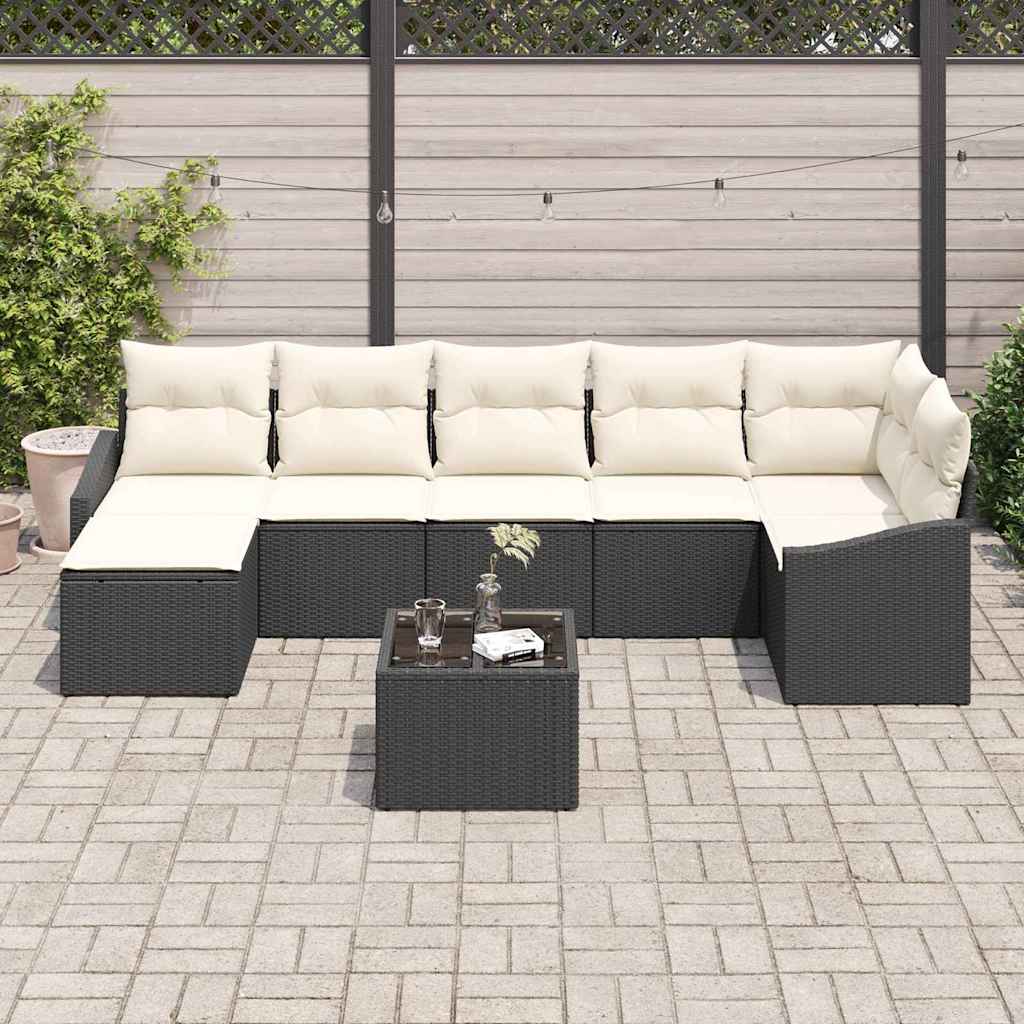 Garten Essgruppe mit Kissen mit Speicher 8 pcs Braun und Creme